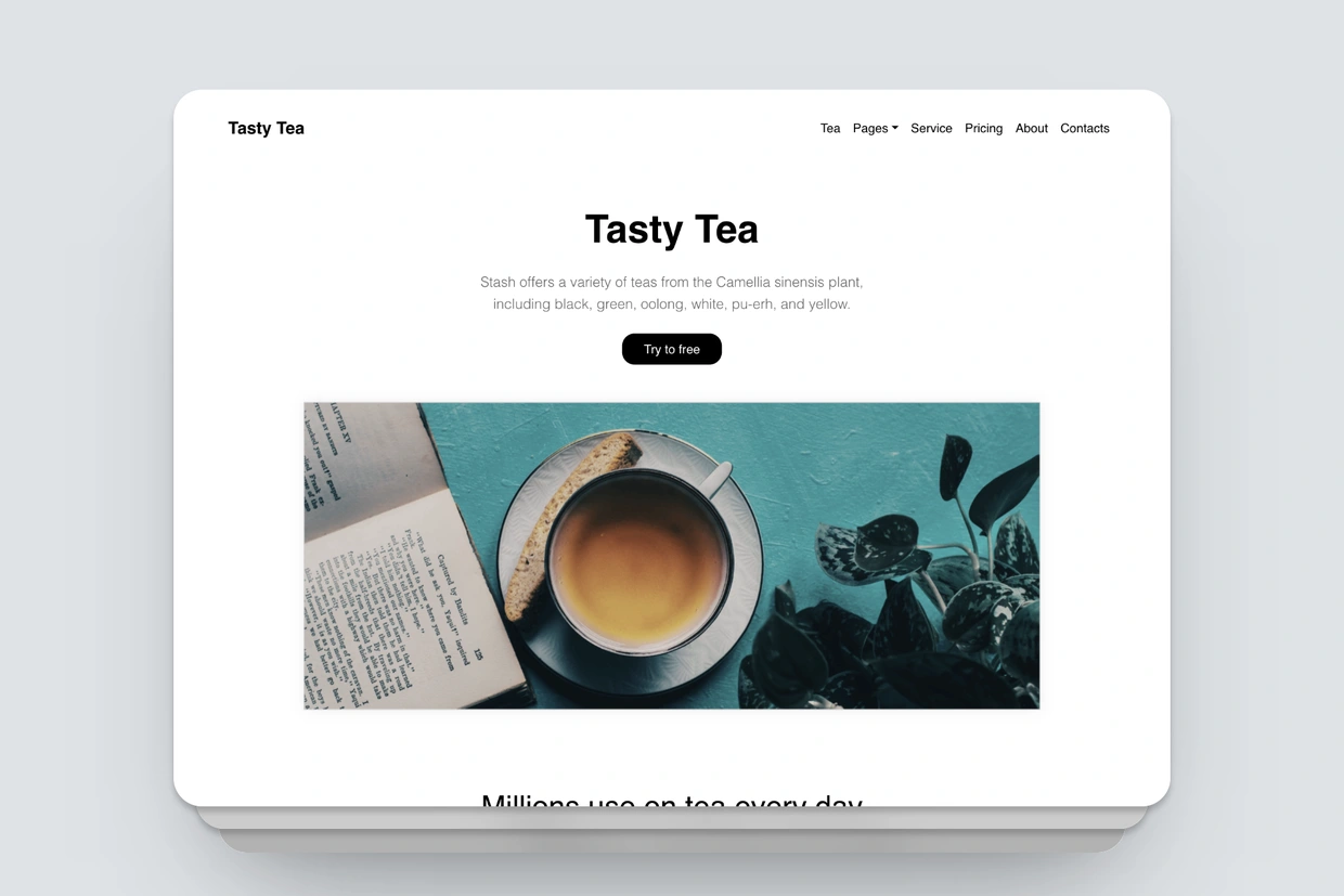 Tasty Tea website template for blocs